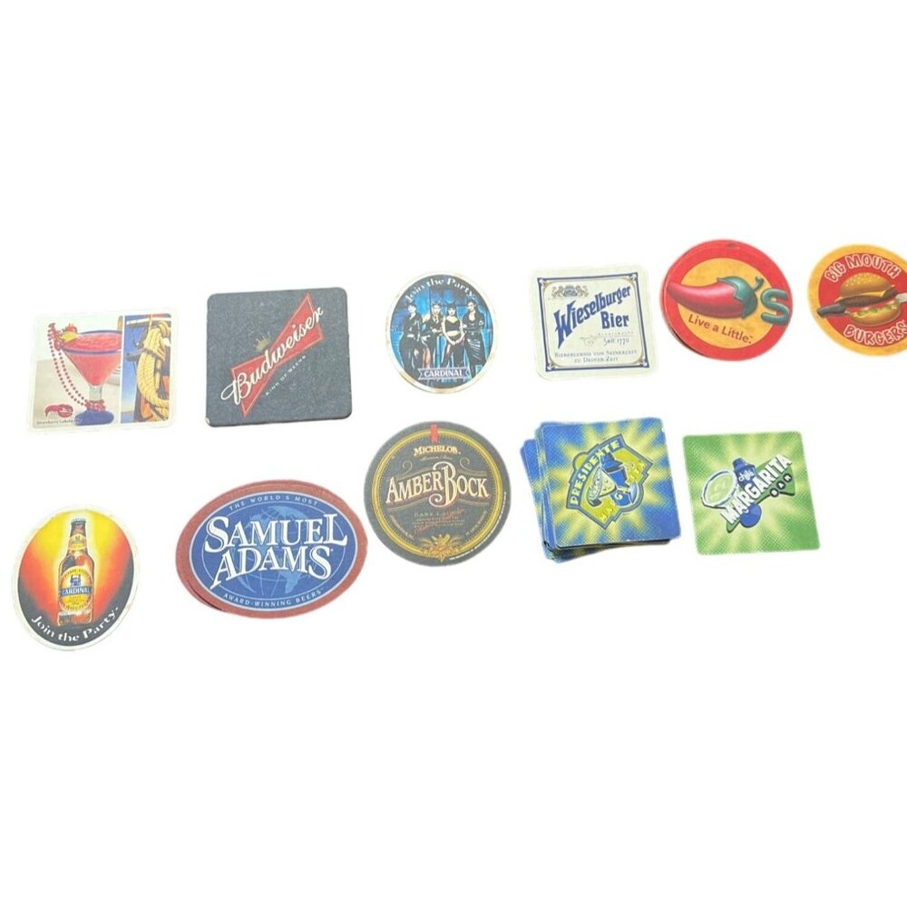 30 Assorted Beer & Restaurant Branded Drink Coasters Chilis Samuel Adams